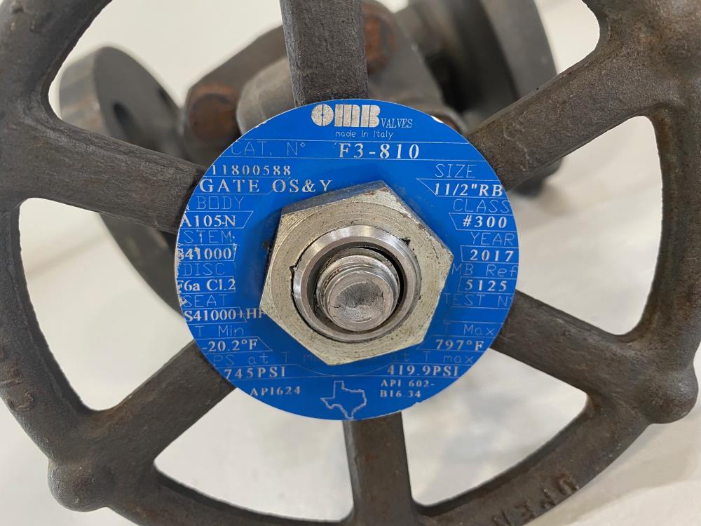 OMB 1-1/2” RB 300# A105N Gate Valve F3-810